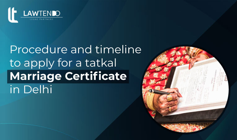 What is the procedure and timeline to apply for a tatkal marriage certificate in Delhi?